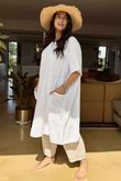 Made in Italy Milo Cotton Slouch Sac Dress White